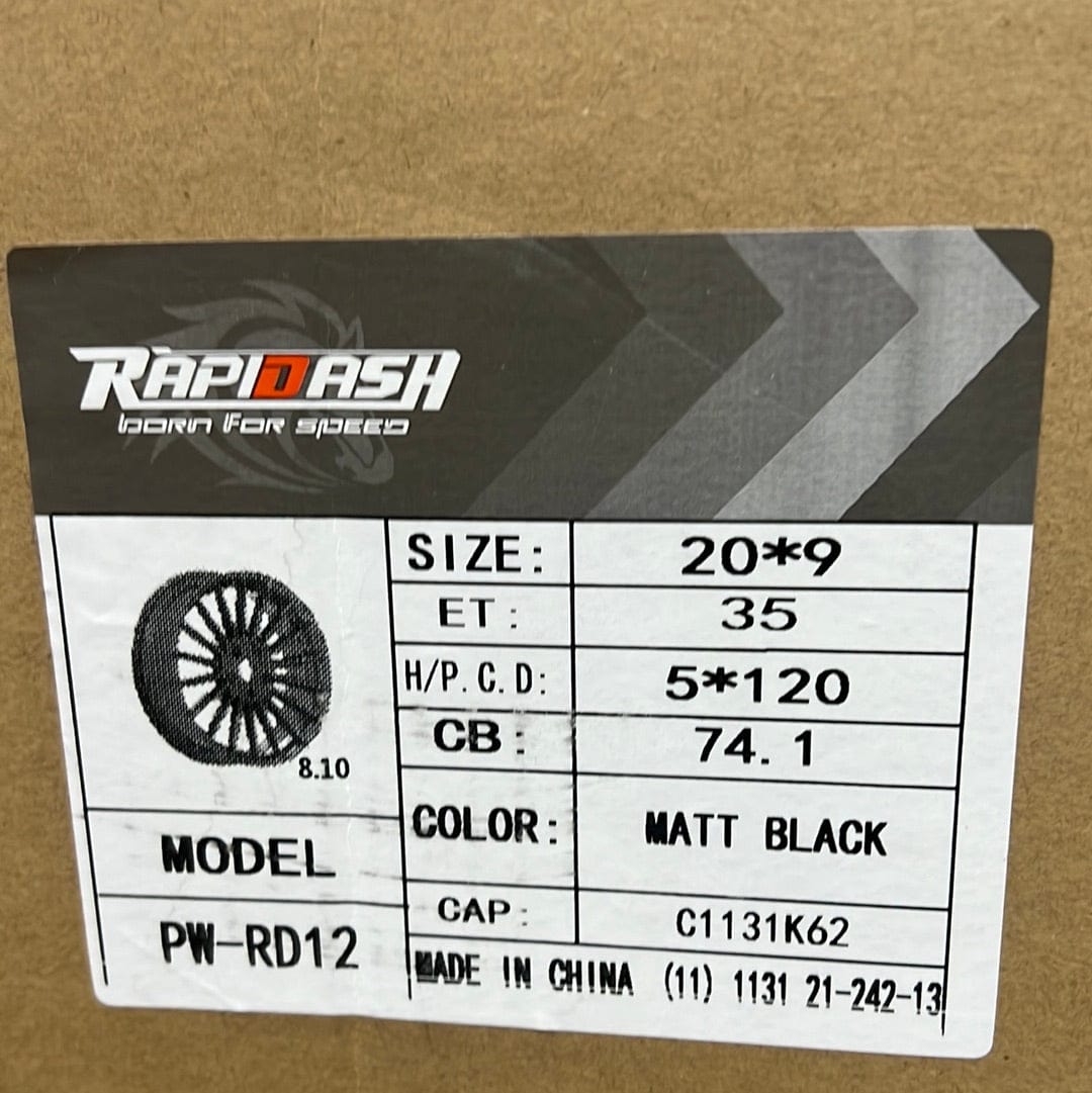 PW-RAPIDASH-RD12 WHEELS 20x9 5X120 MATT BLACK