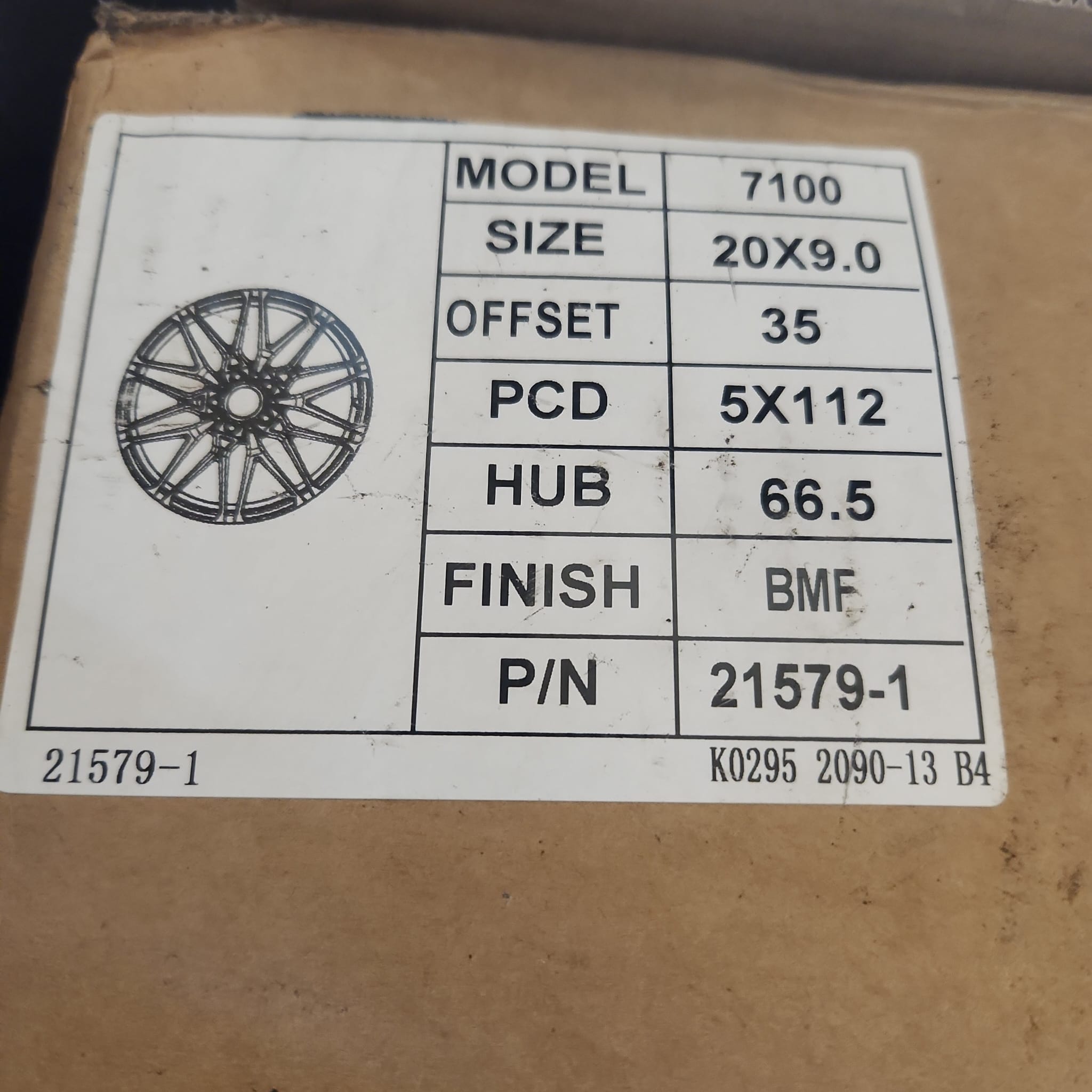 WHEELS 7100 20X9 5X112 BLACK MACHINE FACE