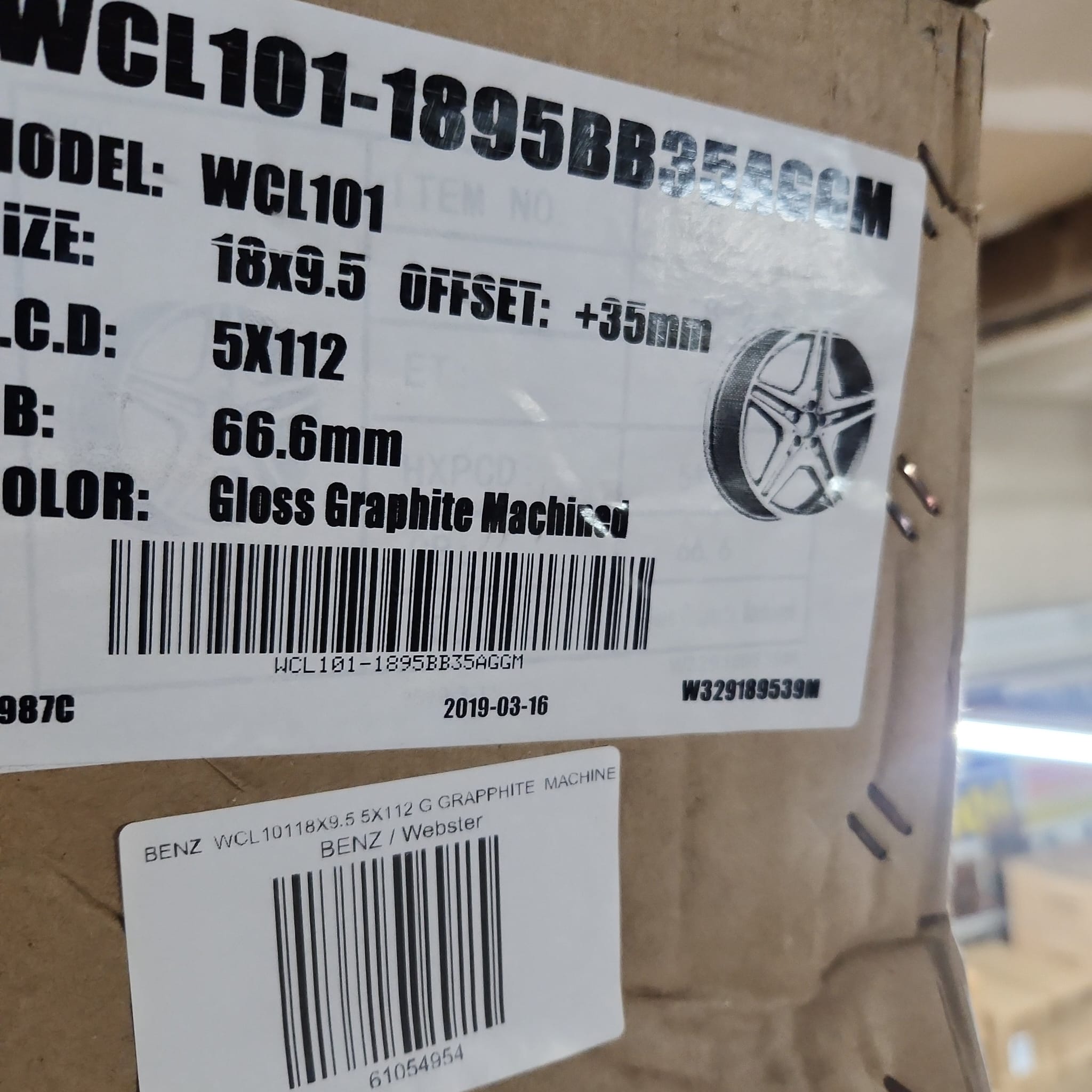 WCL101 WHEELS 18X9.5 5X112 G GRAPPHITE MACHINE