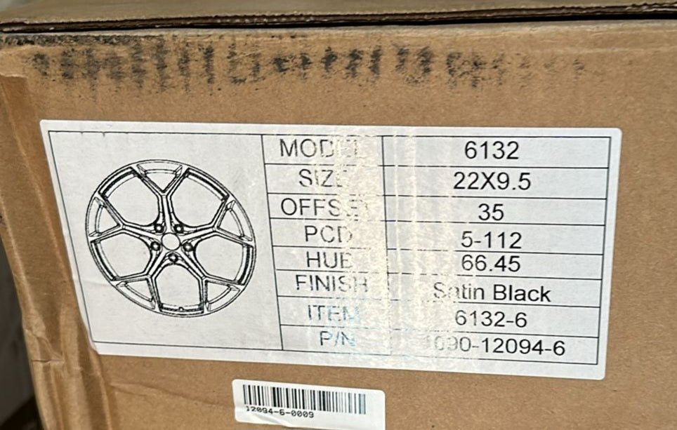 6132 VE 22X9.5 5X112 SATIN BLACK