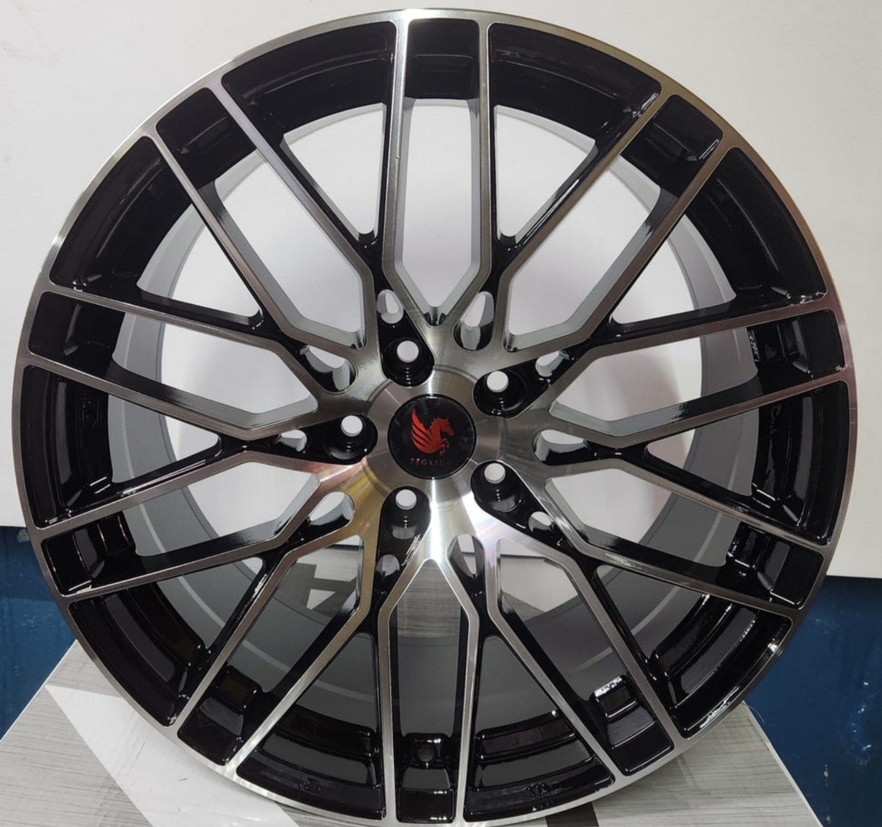PEGASUS AF06 19x8.5 5x114.3 GLOSS BLACK MACHINE FACE