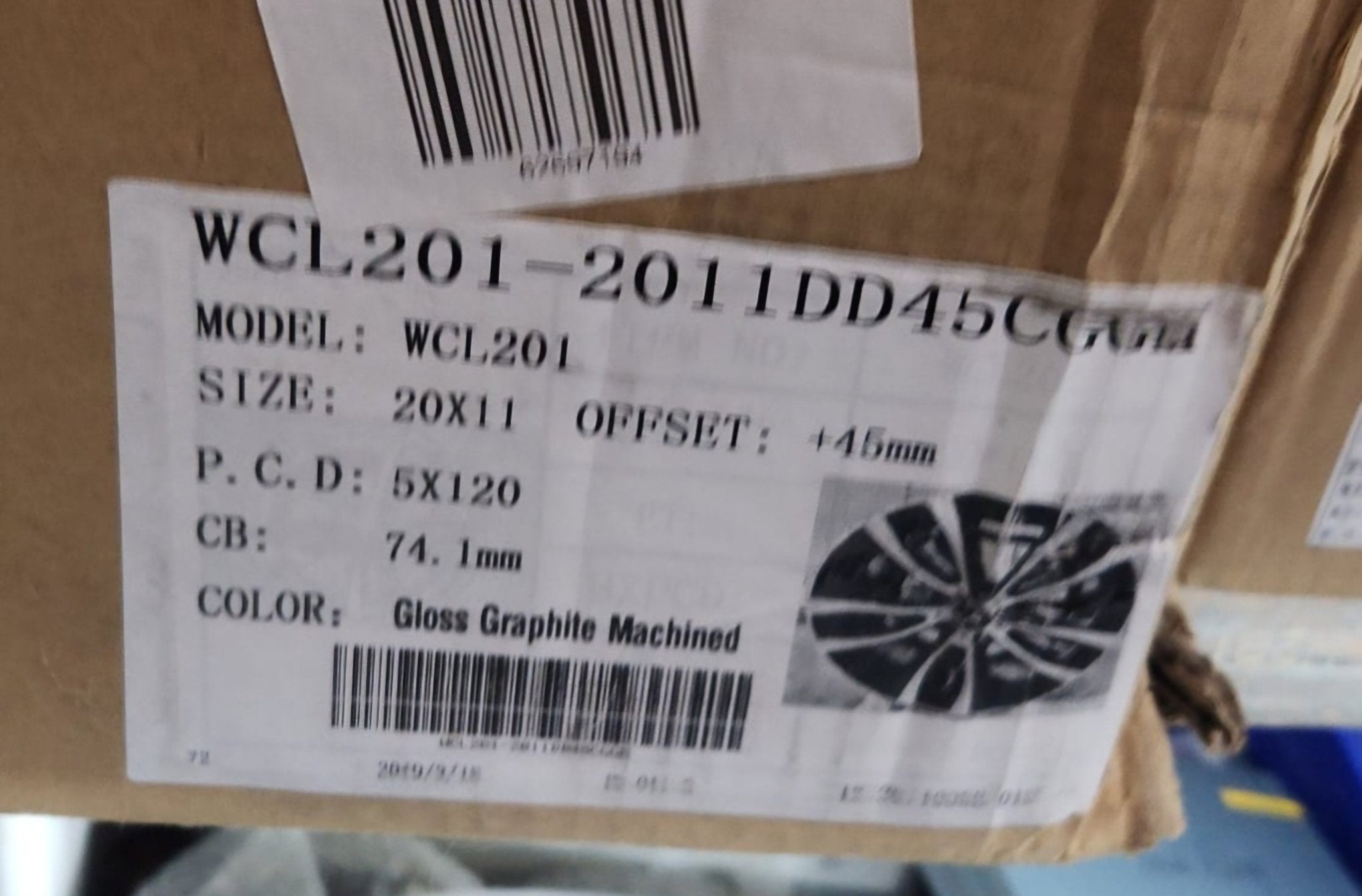 WCL201 WHEELS 20X11 5X120 GLOSS GRAPHITE MACHINE
