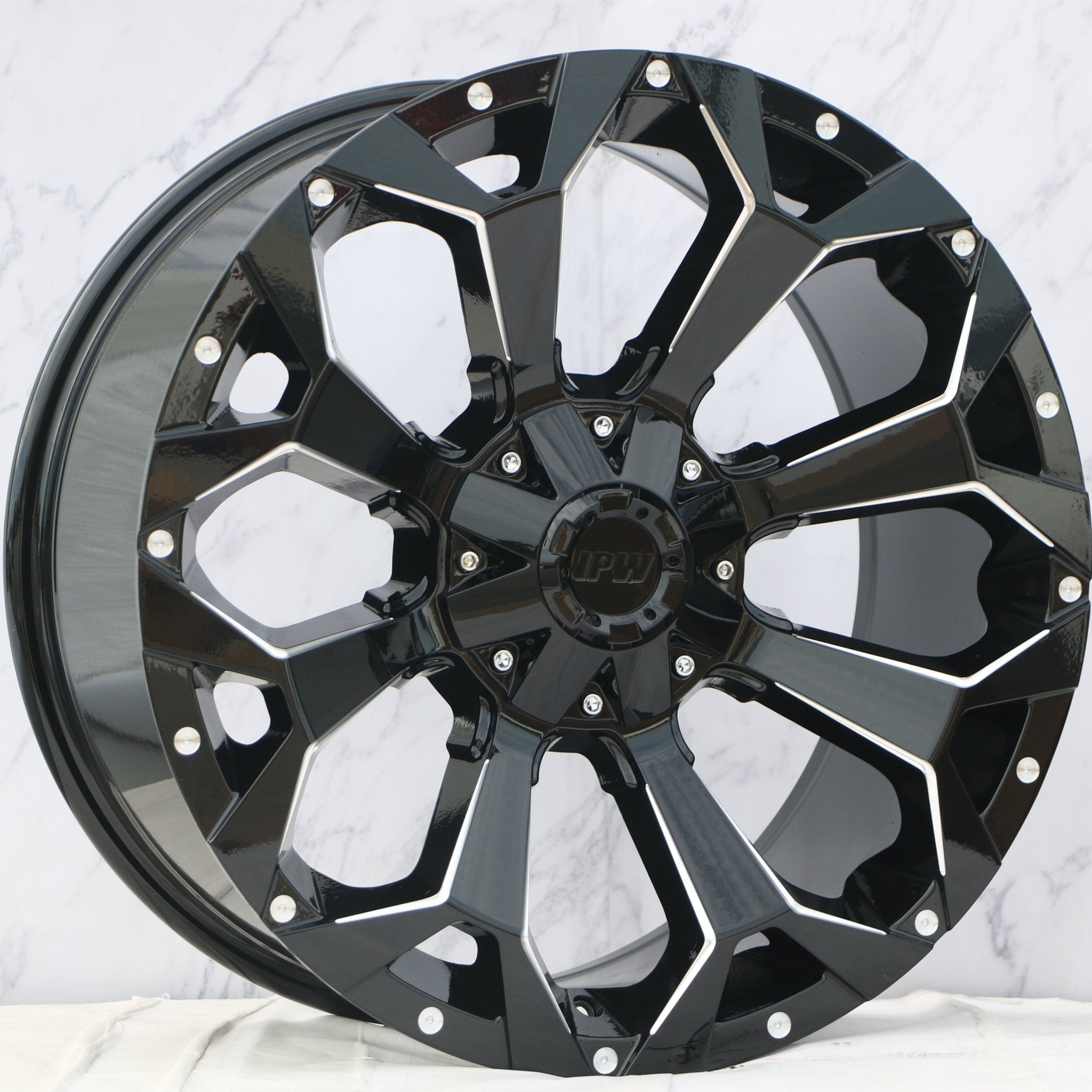 W950 1670 Gloss Black Milled 22x10 ET0 5x127/114.3 CB71.6