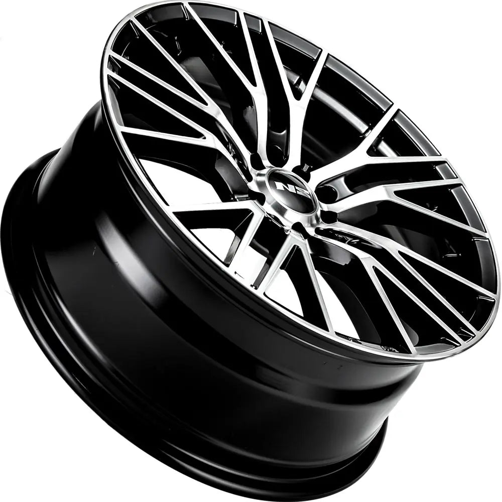 NS 1604N 18X8.0 BLACK 5X100- 5X4.5 BLACK MACHINED FACE