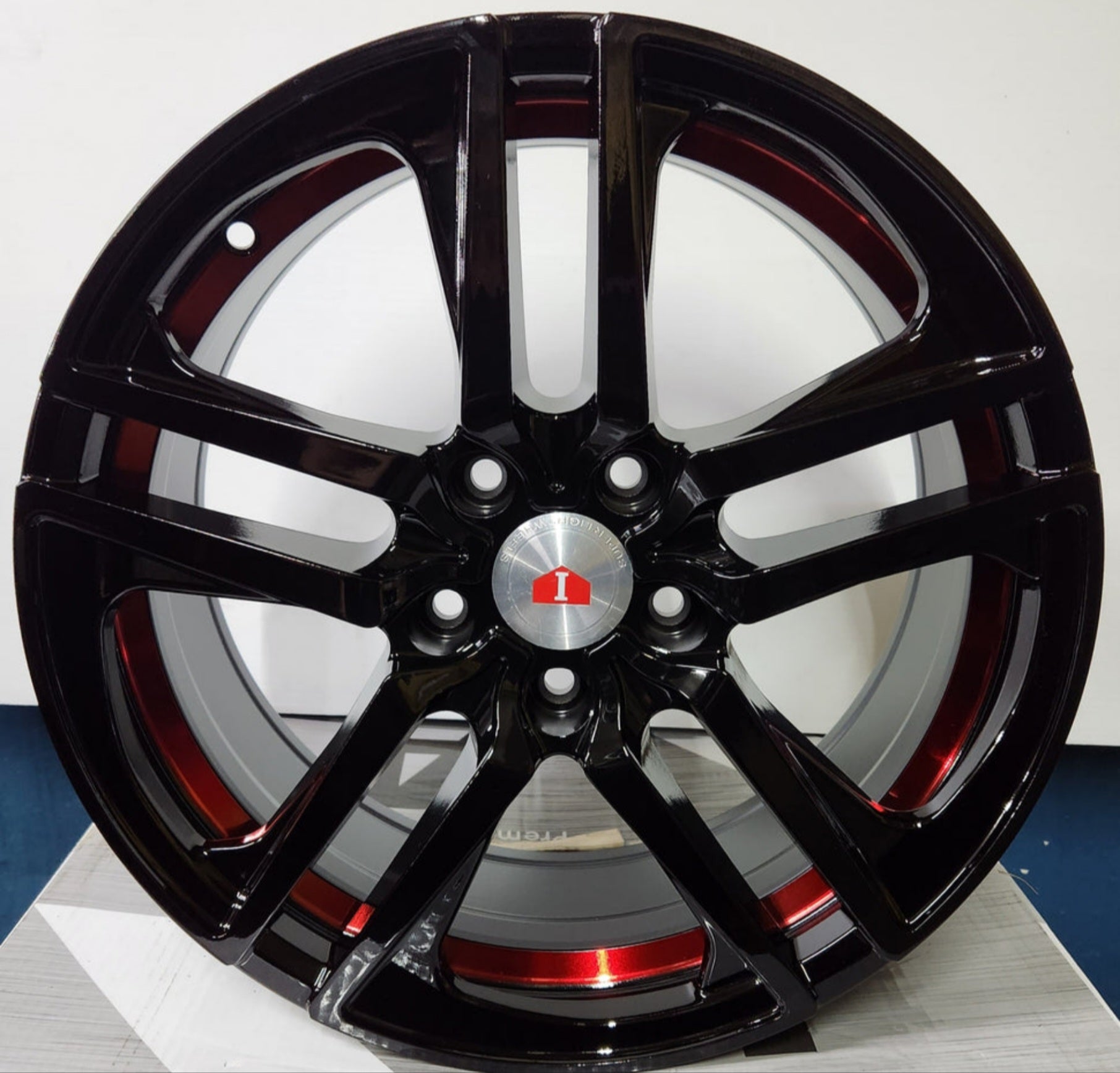 RAPIDASH -PW RD14 16x7.0 5X114.3 PIANO BLACK+ RED UNDER CUT
