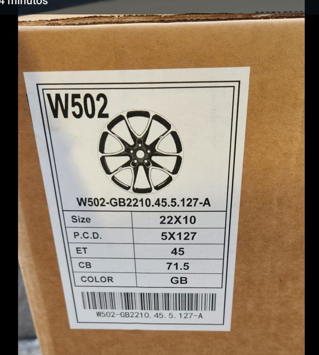 W502 22x10.0 5x127 GLOSS BLACK