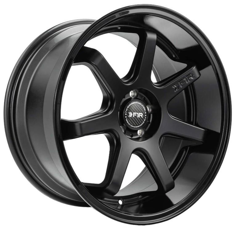 F1R FC7 18X8.5 5X114.3 MATTE BLACK GLOSS BLACK LIPS