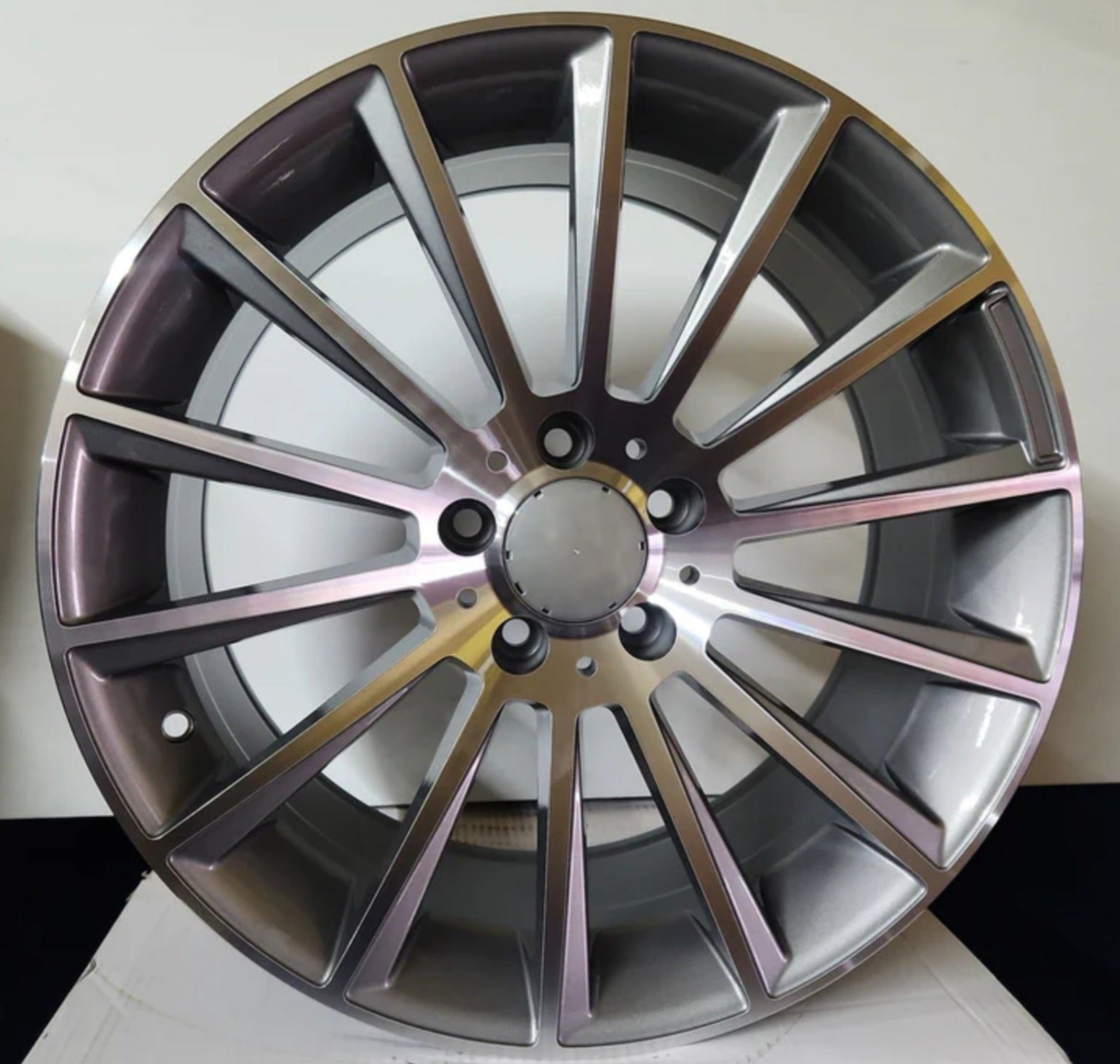 W813 22X10 5X112 GUNMETAL MACHINED FACE