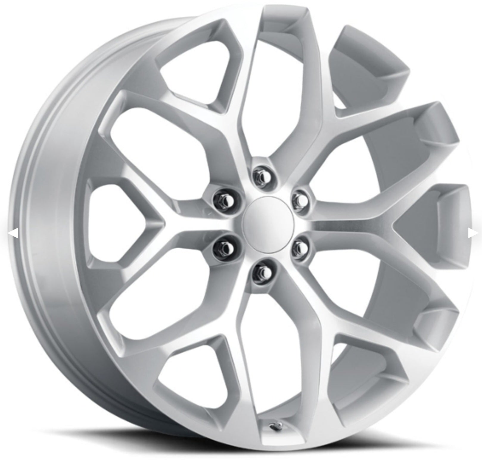 RS12 26x10 6x5.5 SILVER MACHINED SNOW FLAKE