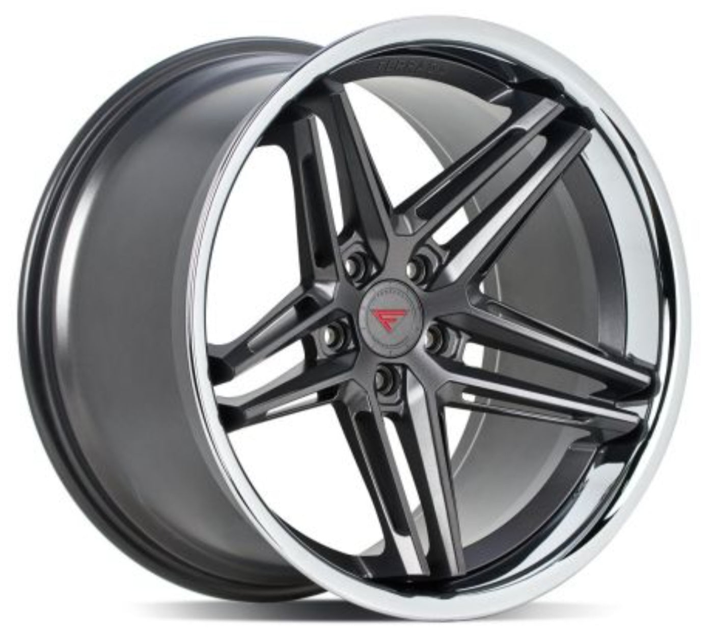 FERRADA CM1 20x11.5 5x120 ET30 CB 74.1 MACHINE BLACK CHROME LIP