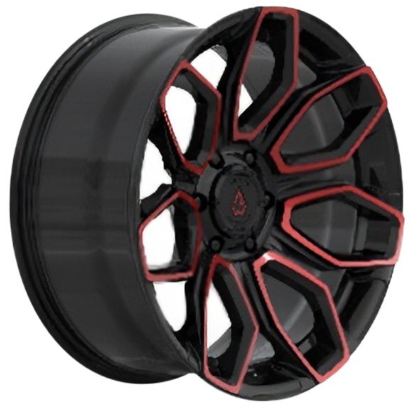 A116 ARENA COBRA 20X10 6X139.7 GLOSS BLACK MACHINE RED TINT