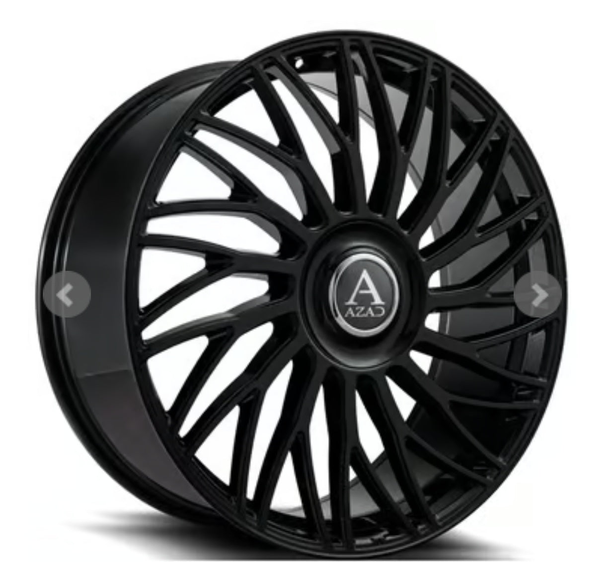 AZAD AZ717 22X9 5X120- 5X114.3 GLOSS BLACK W FLOATING CAP