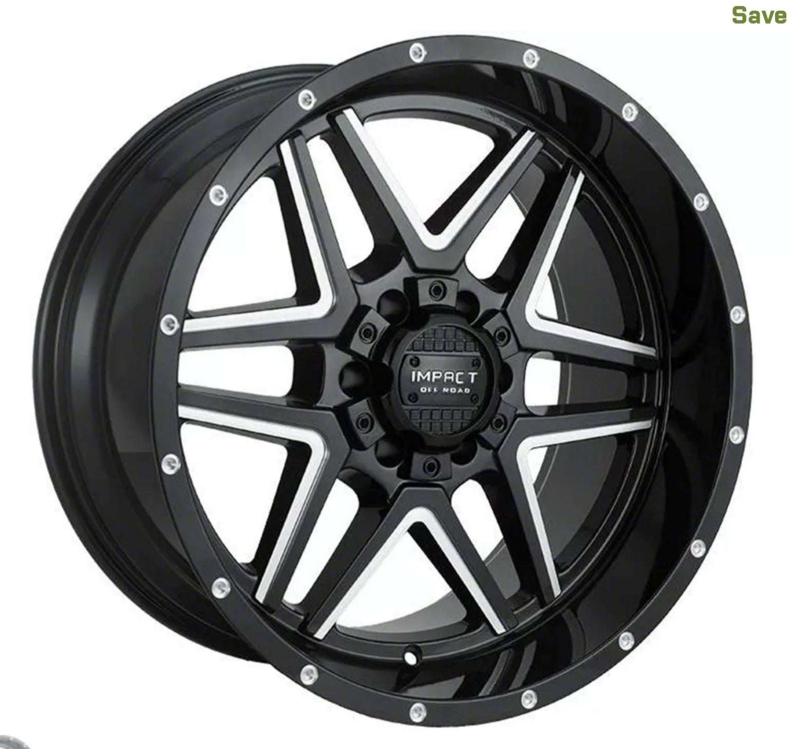 IMPACT OFF ROAD 831 20X10 5X127 5X139.7 PIANO BLACK W/MACHINED MILLING WINDOW