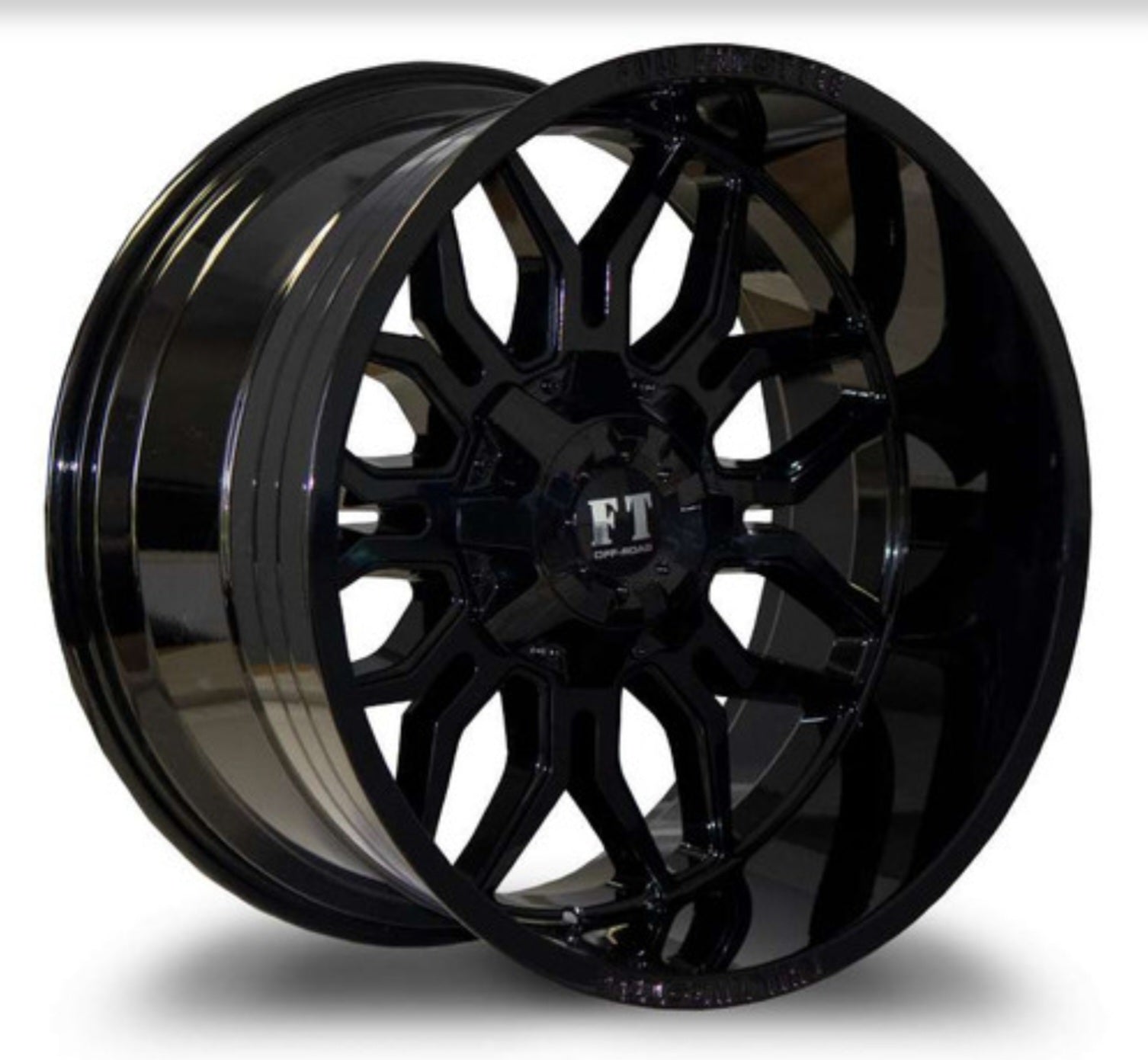 FT-9 FLAWLESS 20x10 8x180 GLOSS BLACK -24mm 125.7mm