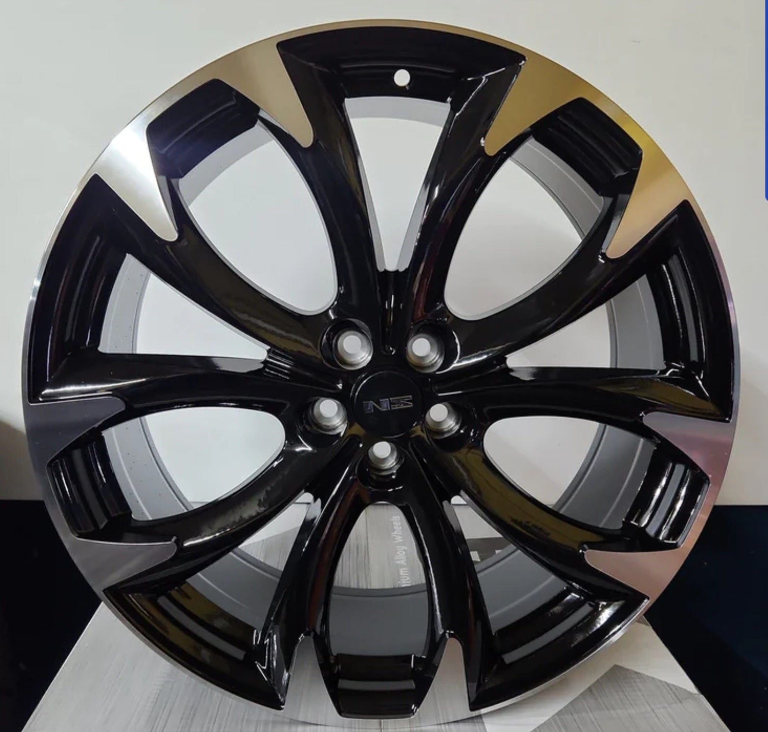 WEOE WHEELS MAZ U25-203- CX STYLE 20X8 5X100 MACHINE FACE GLOSS BLACK