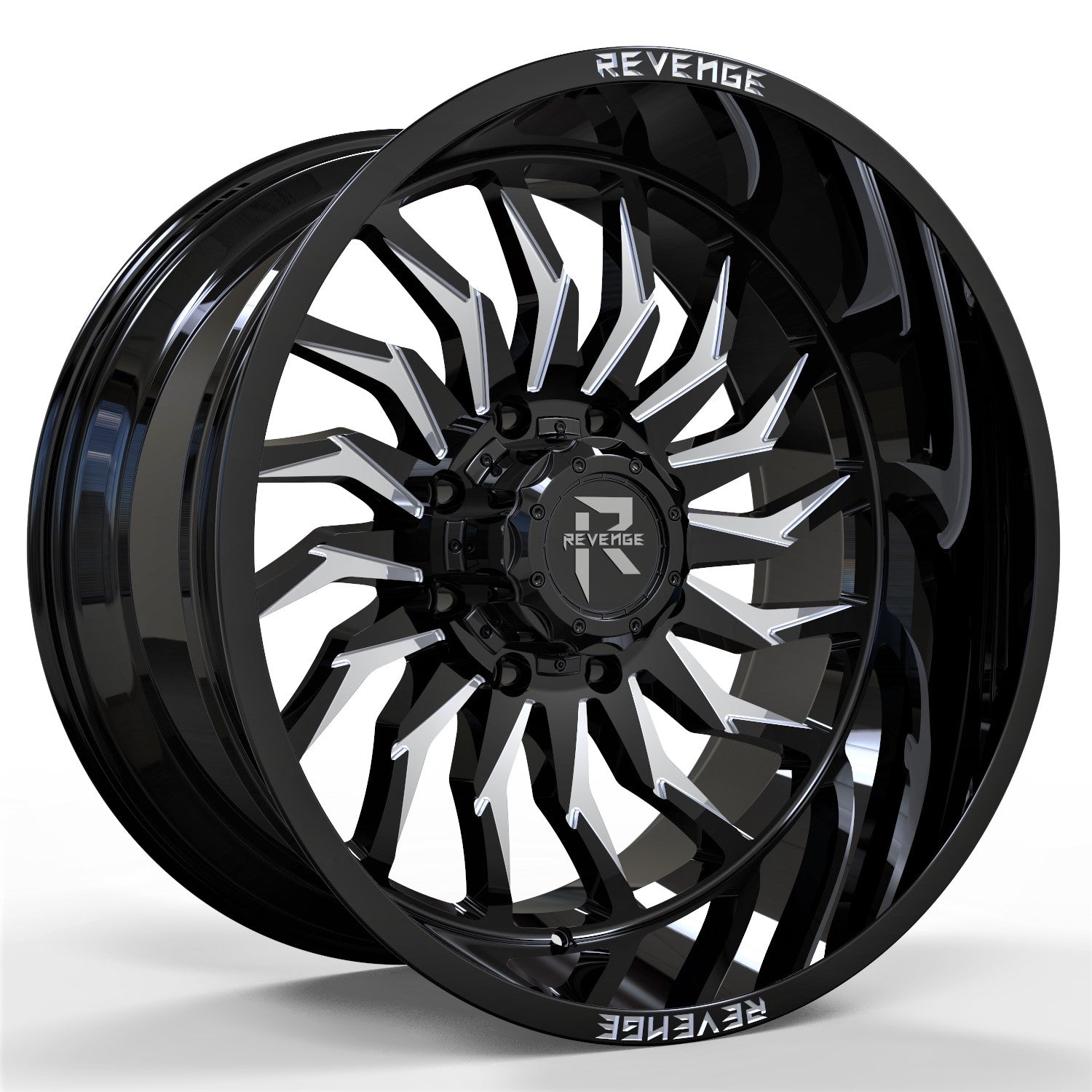 REVENGE RV-204 20X10 8X180 BLACK AND MILLED