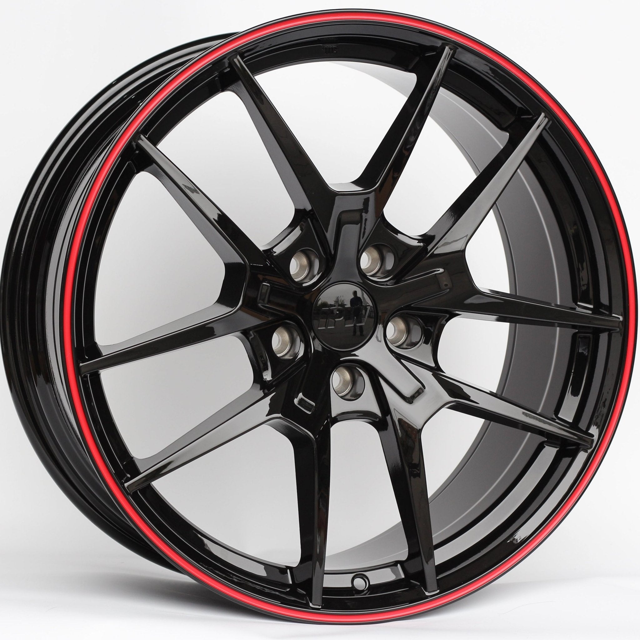 W301 XY31 Gloss Black Red Lip 18x8.5 ET35 5x114.3 CB73.1 Flow Forged 20LBS