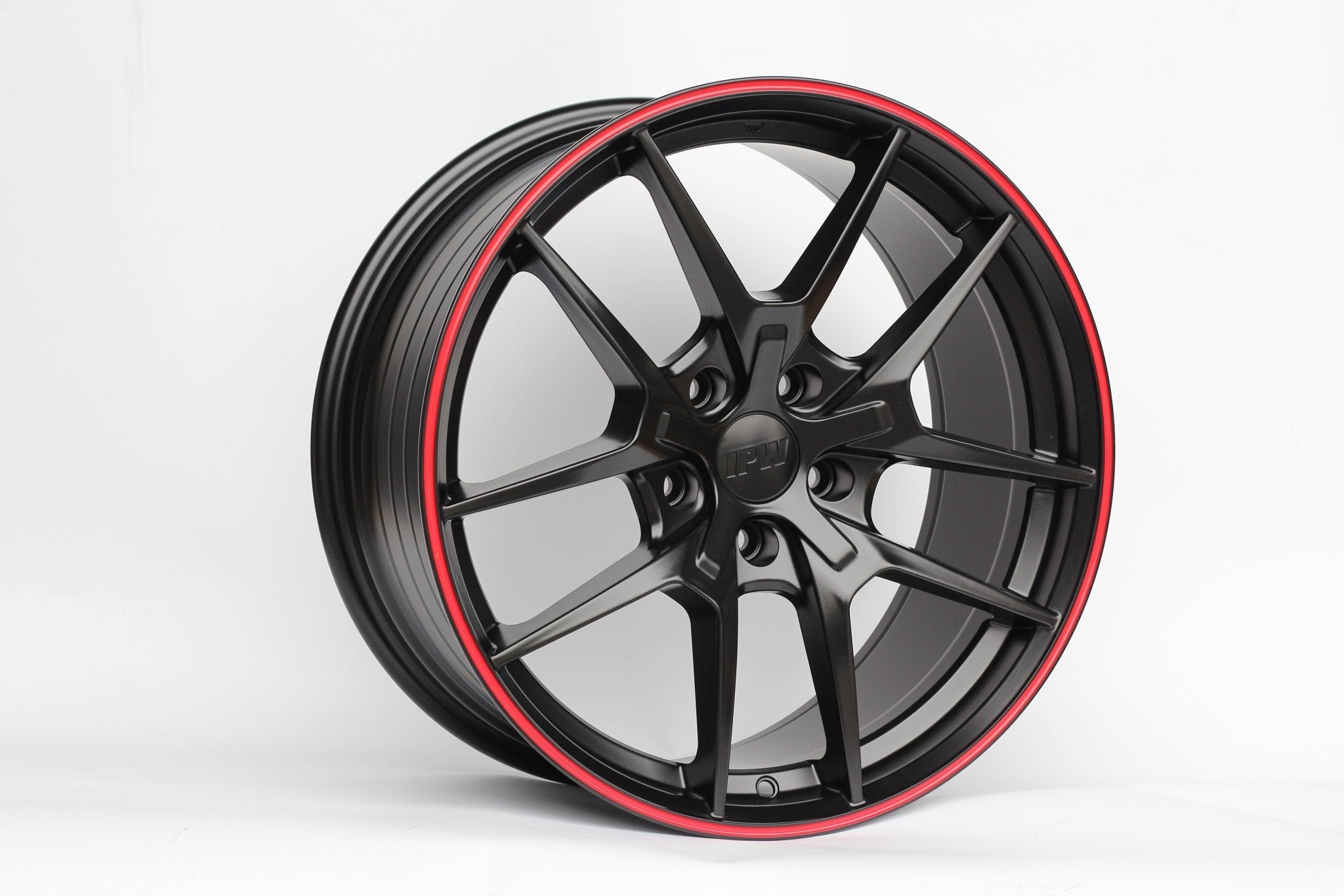 W301 Flow Forged XY31 Satin Black Red Lip 18x8.5 ET35 5x114.3 CB73.1