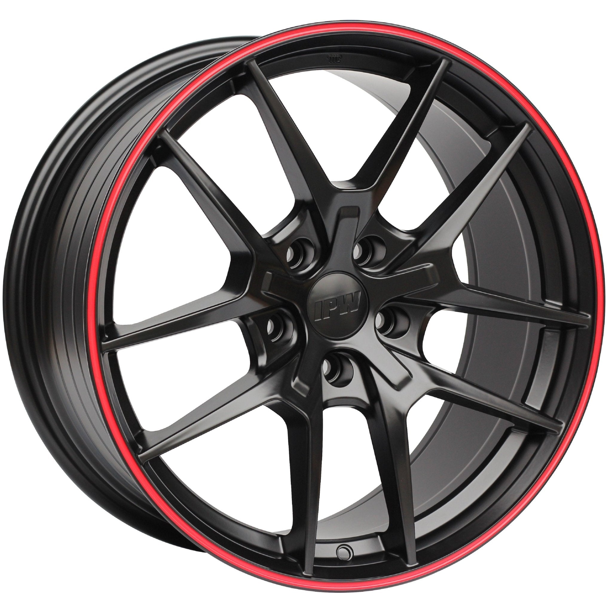 W301 Flow Forged XY31 Satin Black Red Lip 18x8.5 ET35 5x114.3 CB73.1