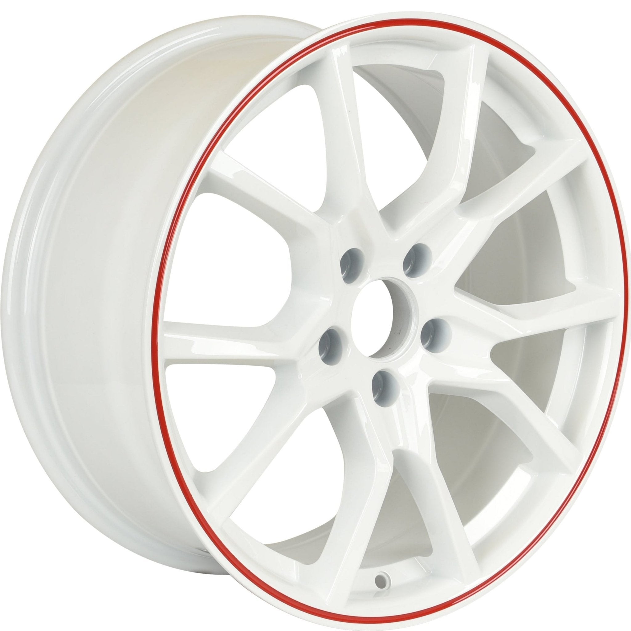 W314 1418 White Red Lip 18x8.0 ET41 5x114.3 CB73.1