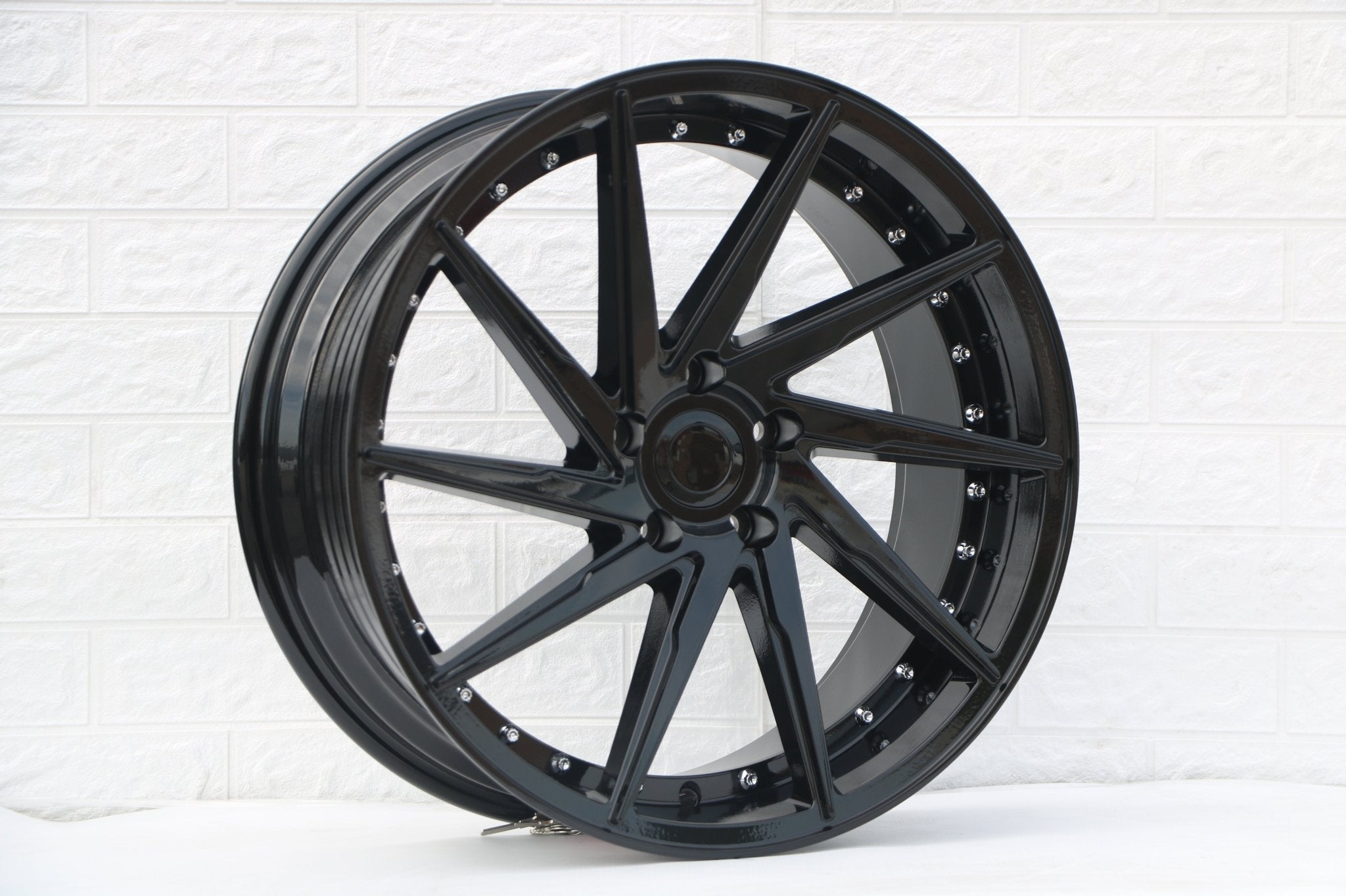 W511 1284A Gloss Black Silver Rivet 19x9.5 ET35 5x114.3 CB73.1
