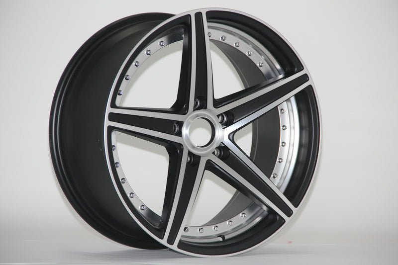 W521 XH915 Satin Black Ingrave Silver Rivet 18x8.0 ET35 5x114.3 CB73.1