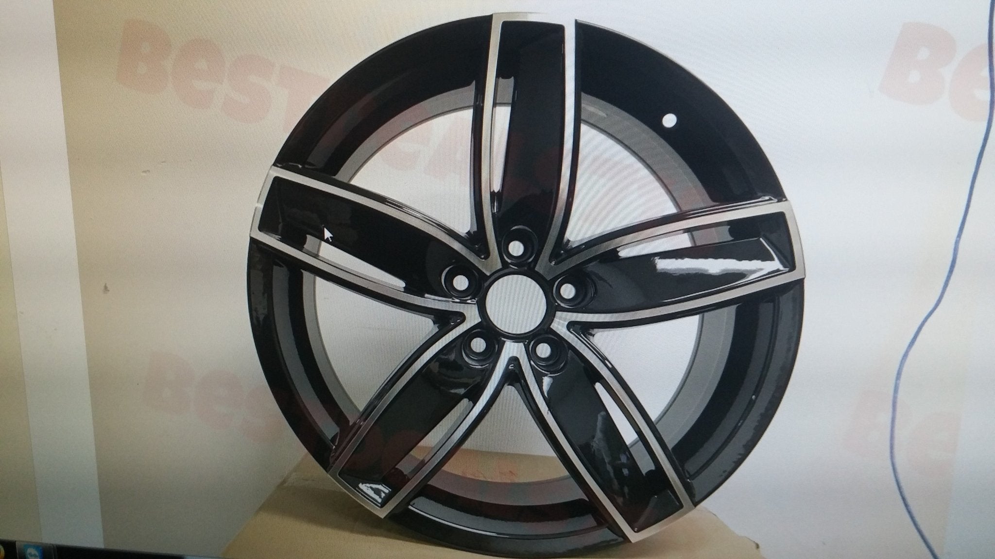 W609 681 Black Machined Face 17x7.5 ET45 5x112 CB57.1