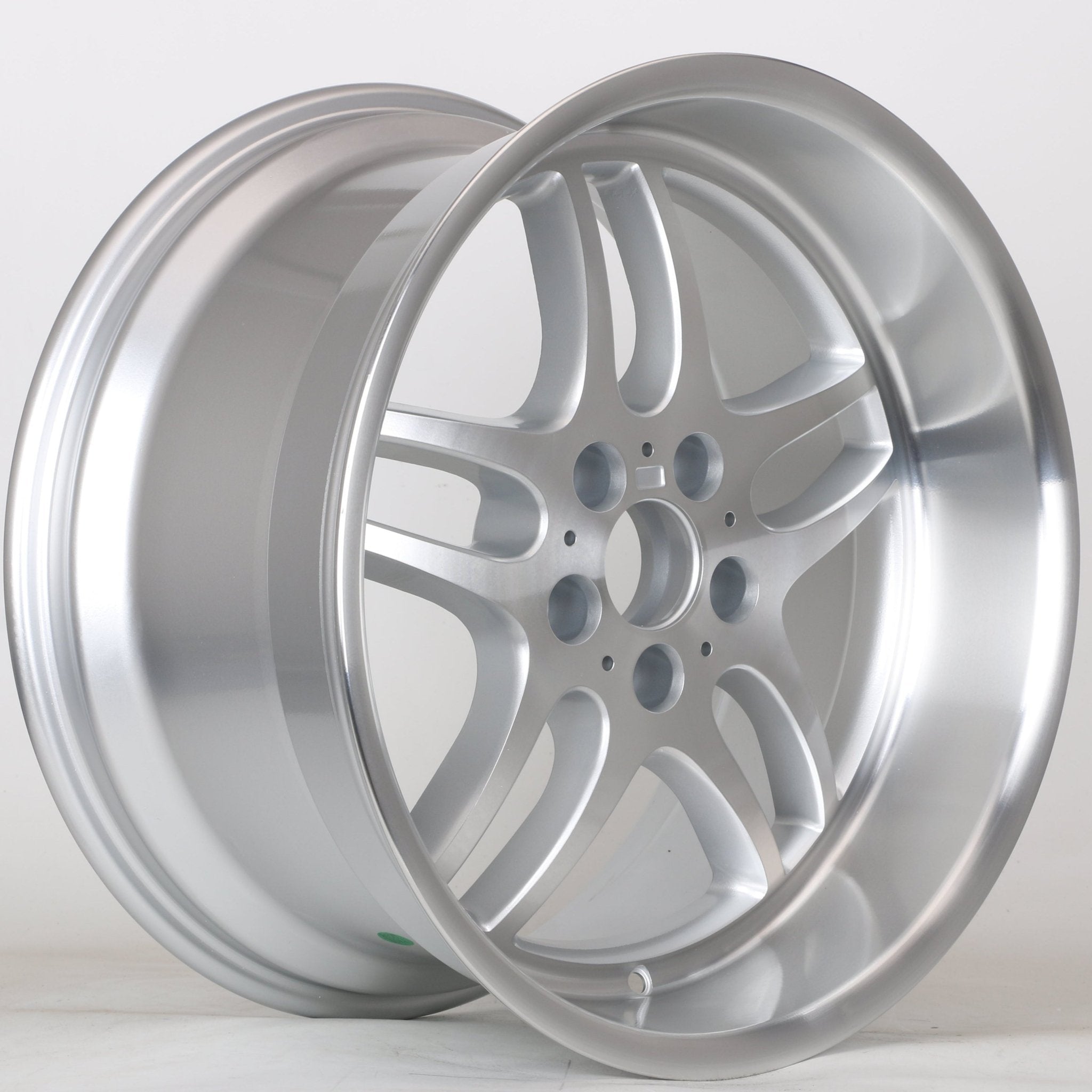 W710 JL141 Silver Machined Lip 17x8 ET13 5x120 CB74.1