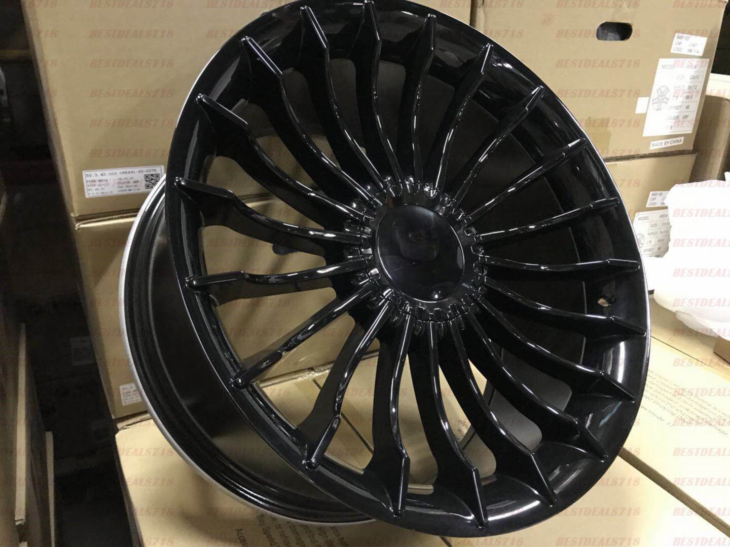 W724 Gloss Black 20x9.5 ET20 CB72.6 5x112/120 C191-B MB-1255