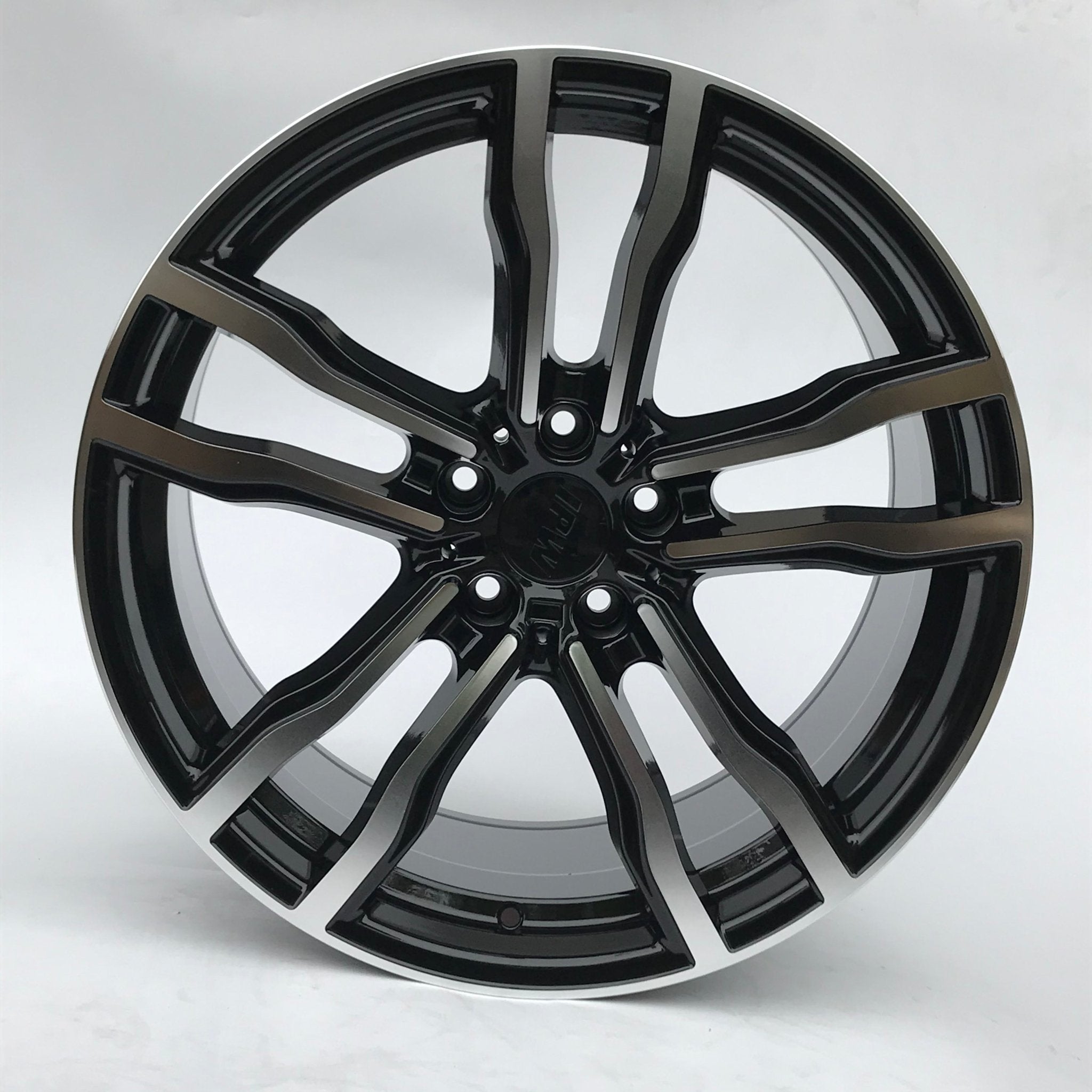 W732 1256 Black Machined Face 22x10.0 ET40 5x120 CB74.1 Cap C-956 Logo Size 67.7MM