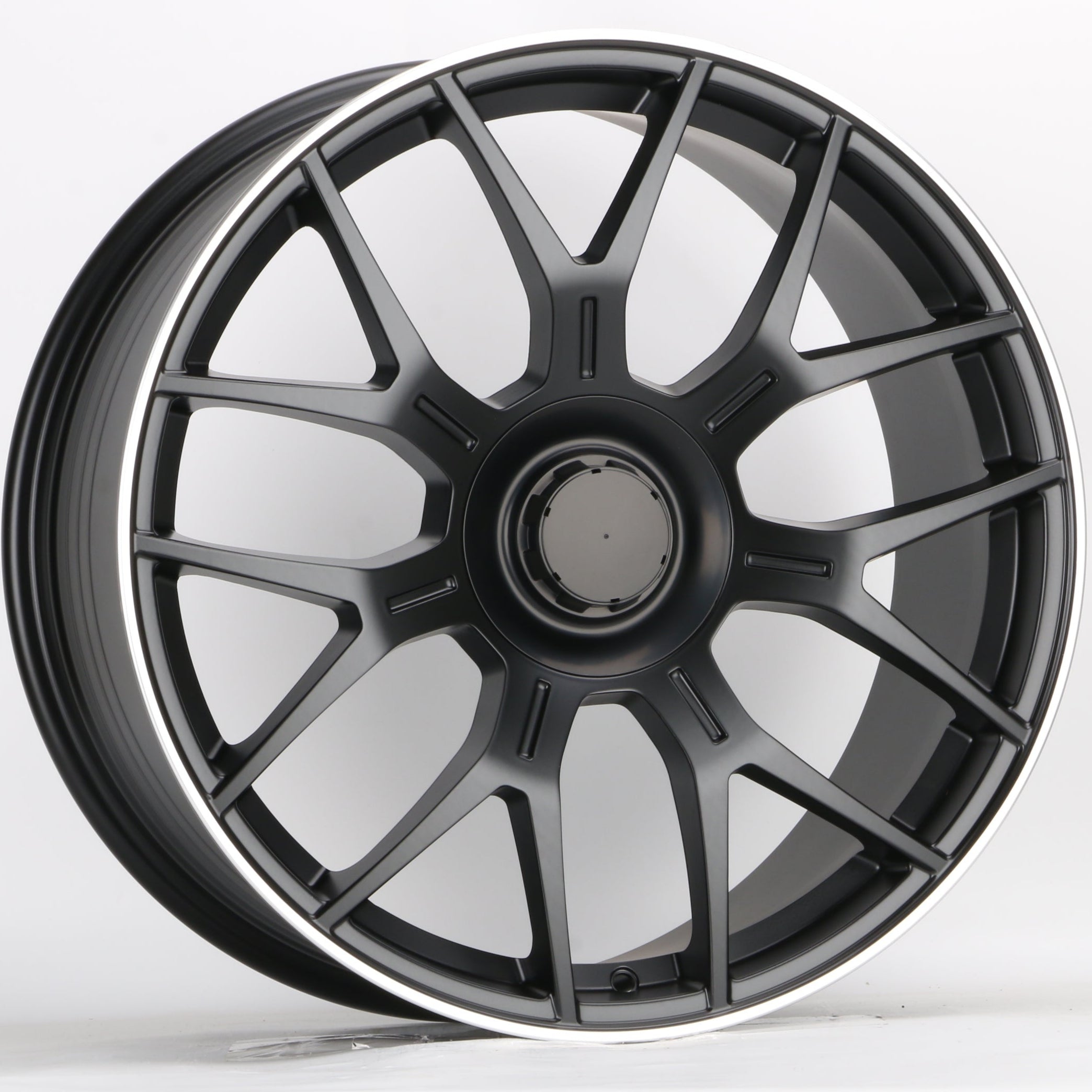 W810 FBX184 Satin Black Machined Lip 20x9.5 ET43 5x112 CB66.6