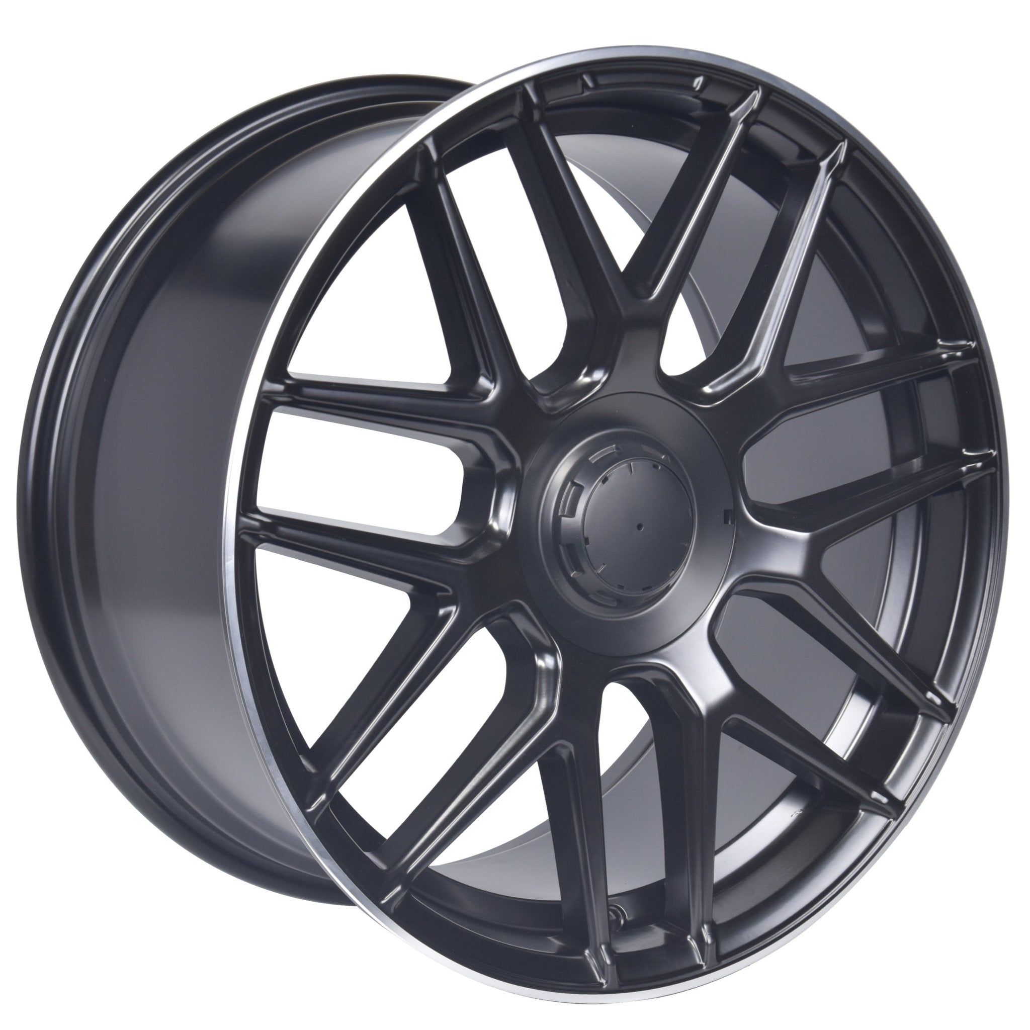 W840 1258A Satin Black Macined Lip 22x10.0 ET35 5x130 CB84.1 - 2019+ G63 needs 35ET