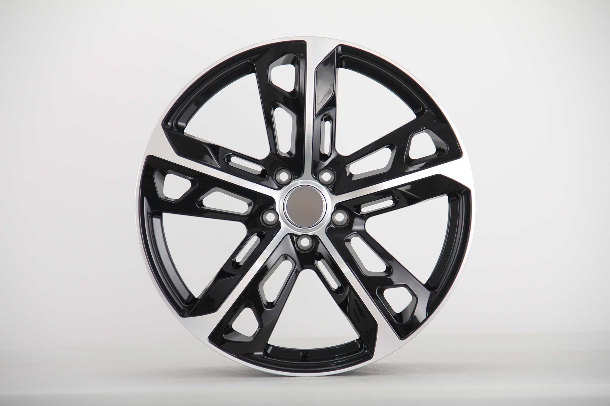 W865 876 Black Machined Face 22x9.5 ET70 5x130 CB71.6