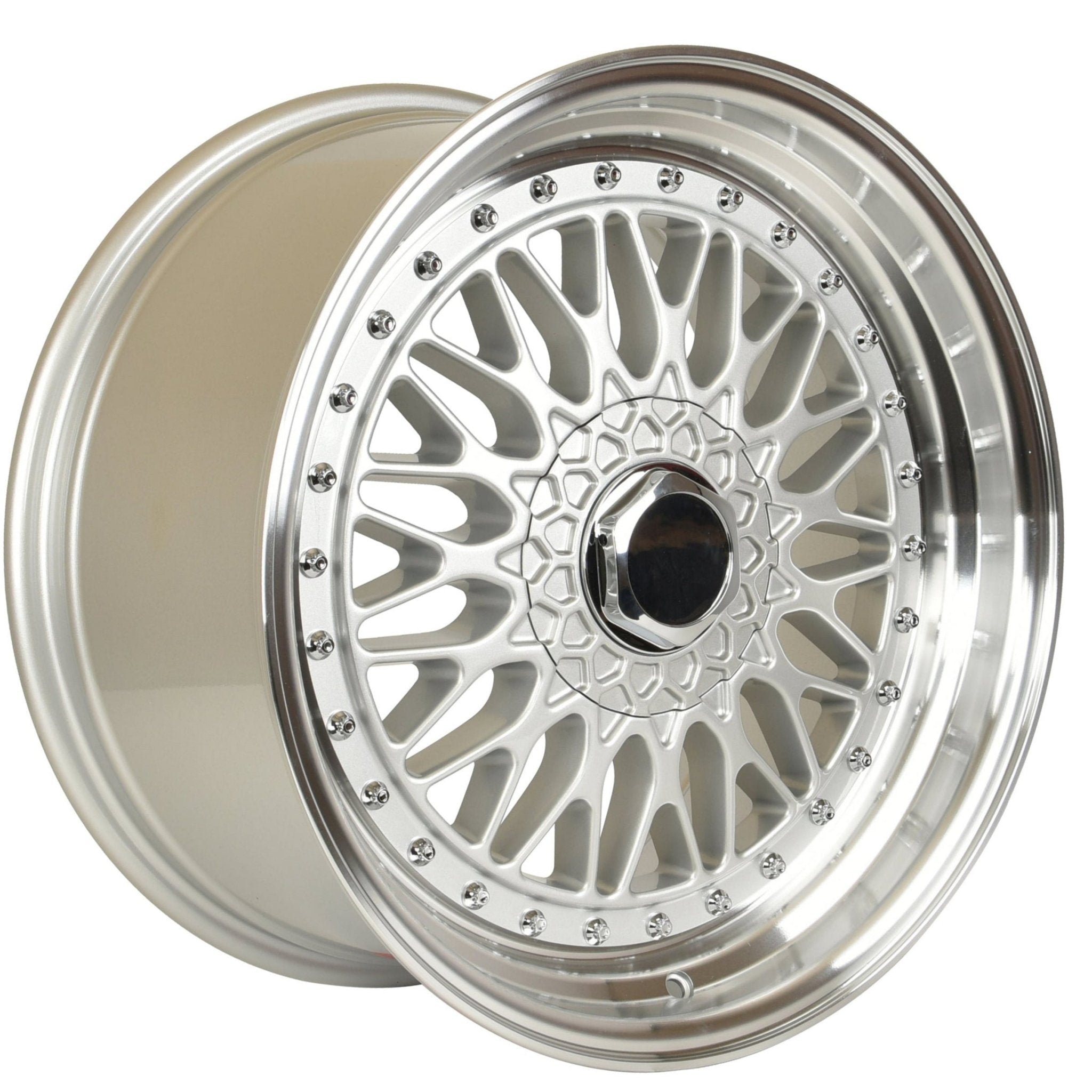 W883 Silver Machined Lip Silver Rivet 18x8.0 ET35 4x100/114.3 CB73.1