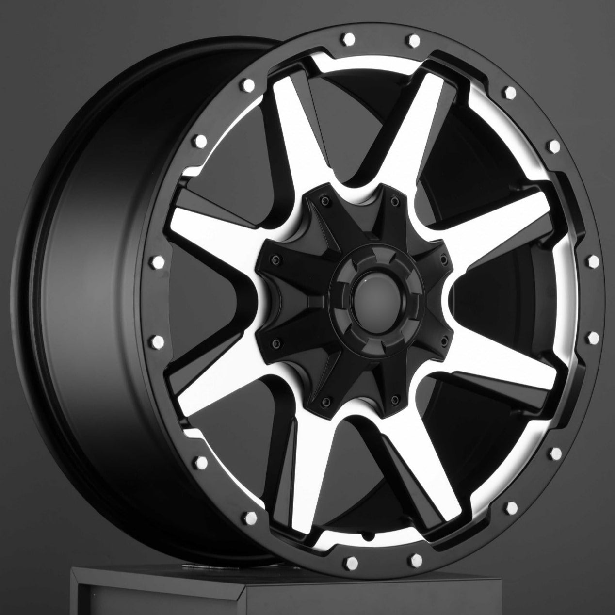 W900 404 Satin Black Machined Face 17x8.0 ET0 6x139.7 CB110