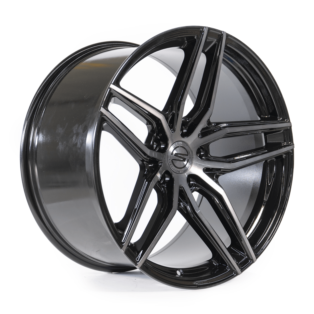 ARENA S101 SHADOW 20X9.0 5X112 GLOSS BLACK BRUSHED DDT FACE CLEAR