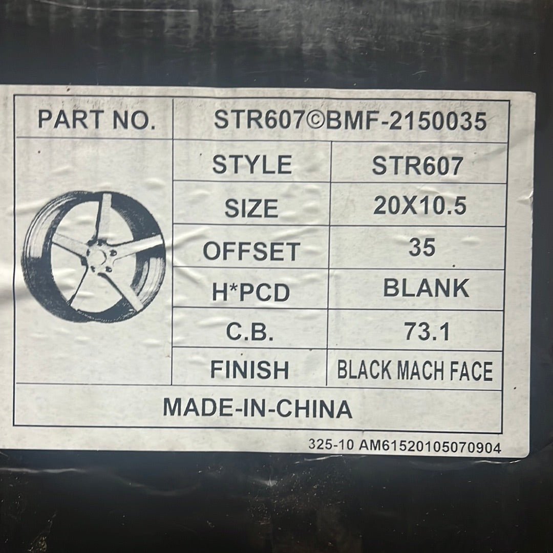 STR 607 20X10.5 BLANK BLACK MACHINE FACE