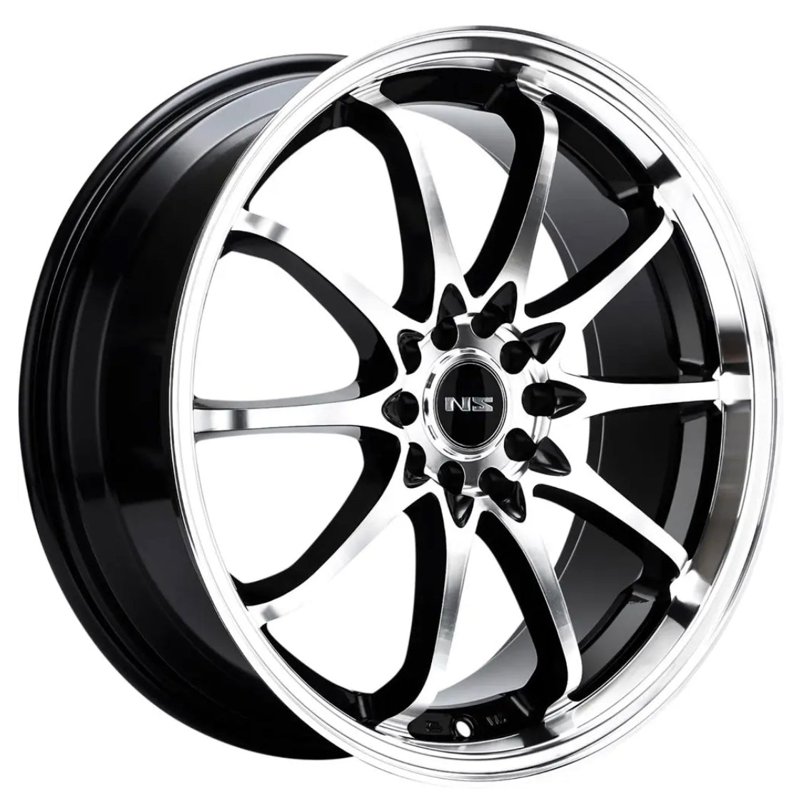 NS 1403 18X7.5 5X100- 5X4.5 BLACK MACHINED FACE