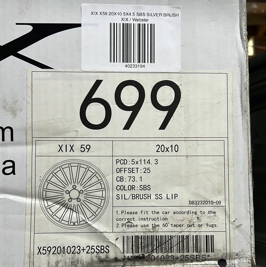 XIX X59 20X8.5 5X4.5 SBS SILVER BRUSH