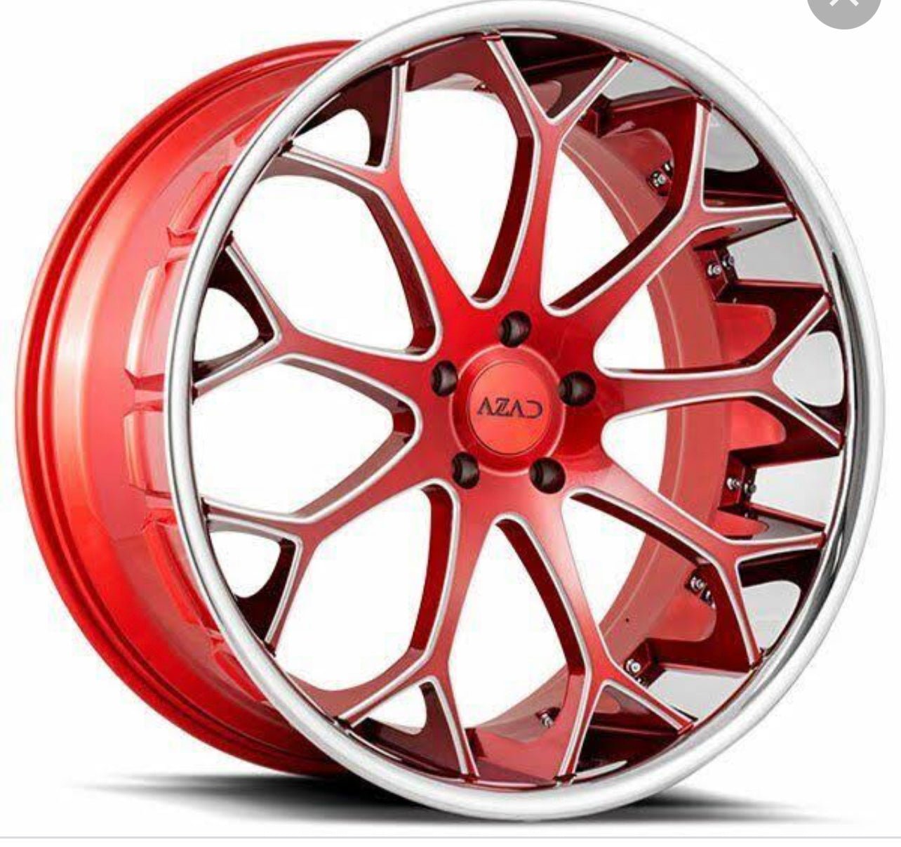 AZAD AZ99 24x10 5x112 BRUSHED RED MILLED SSL