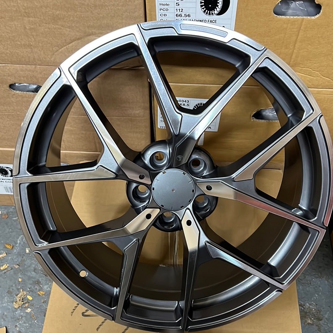 WHEELS 838 19x8.5 5x112 GUN METAL MACHINE FACE
