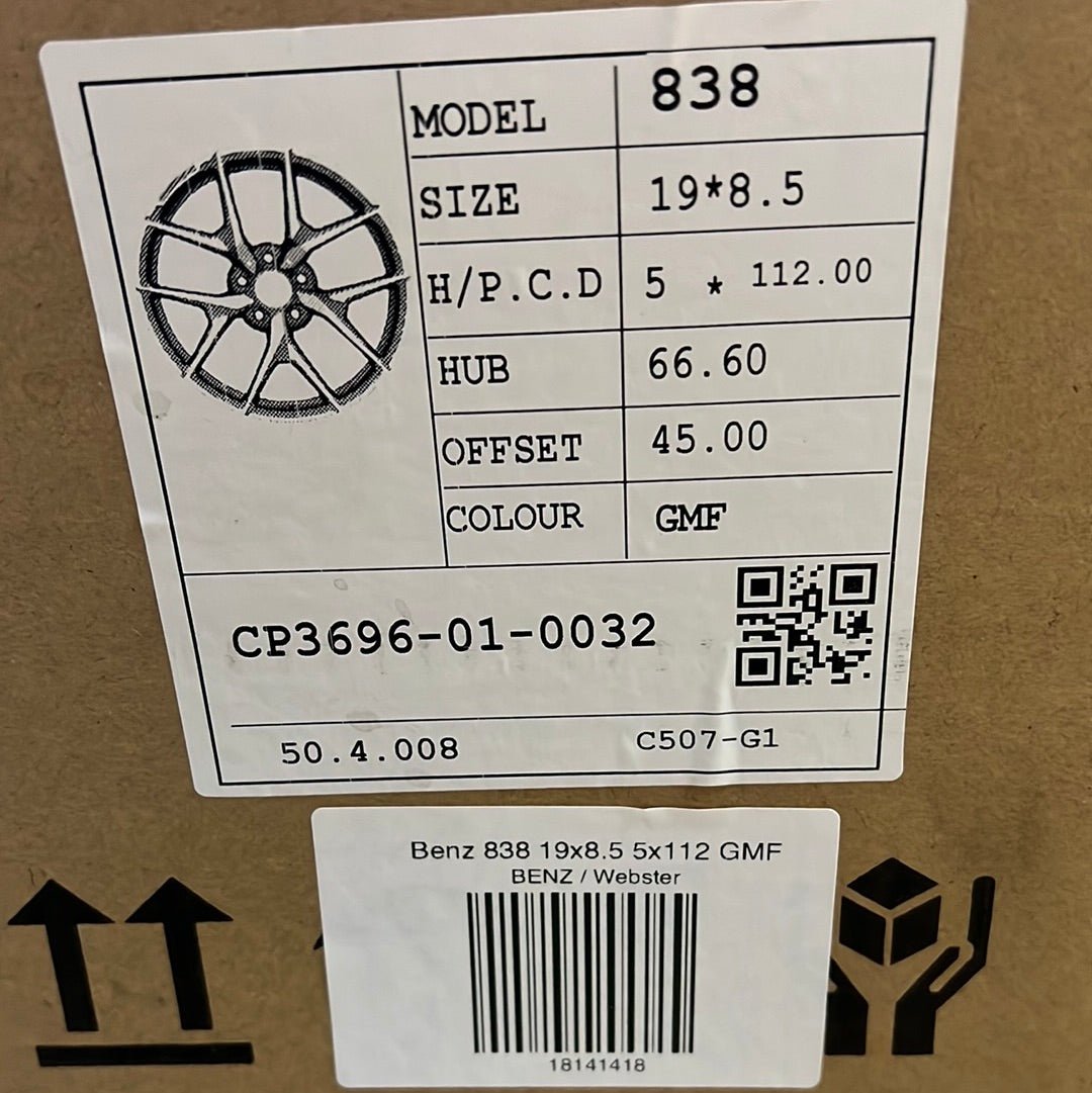 WHEELS 838 19x8.5 5x112 GUN METAL MACHINE FACE