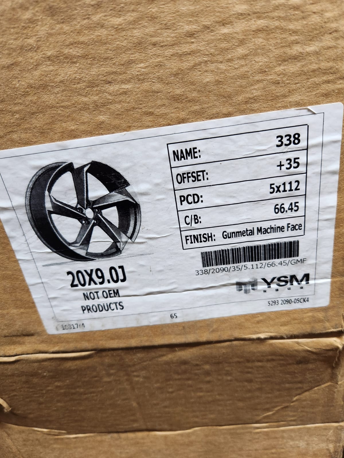 YSM 20X9.0 5X112 GUN METAL MACHINED FACE
