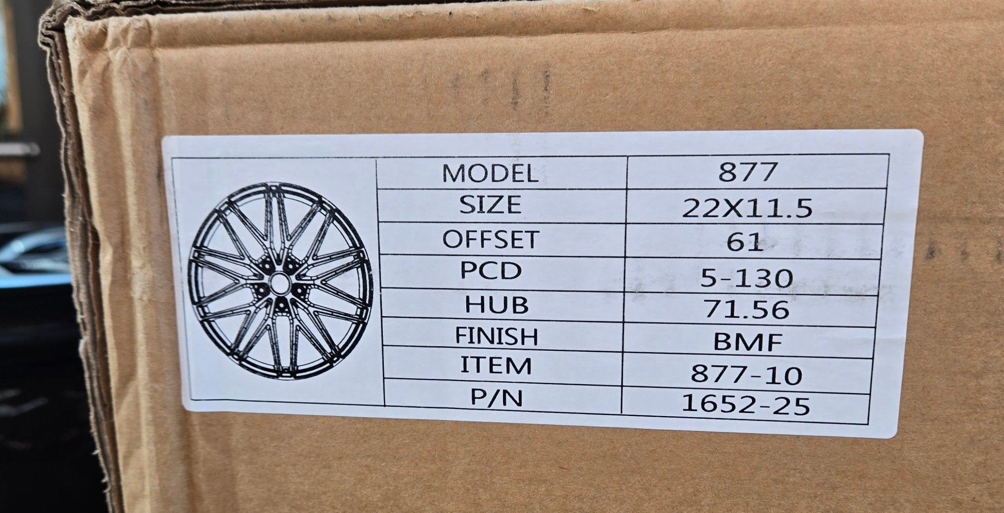 W864 22X11.5 5X130 BLACK MACHINED FACE