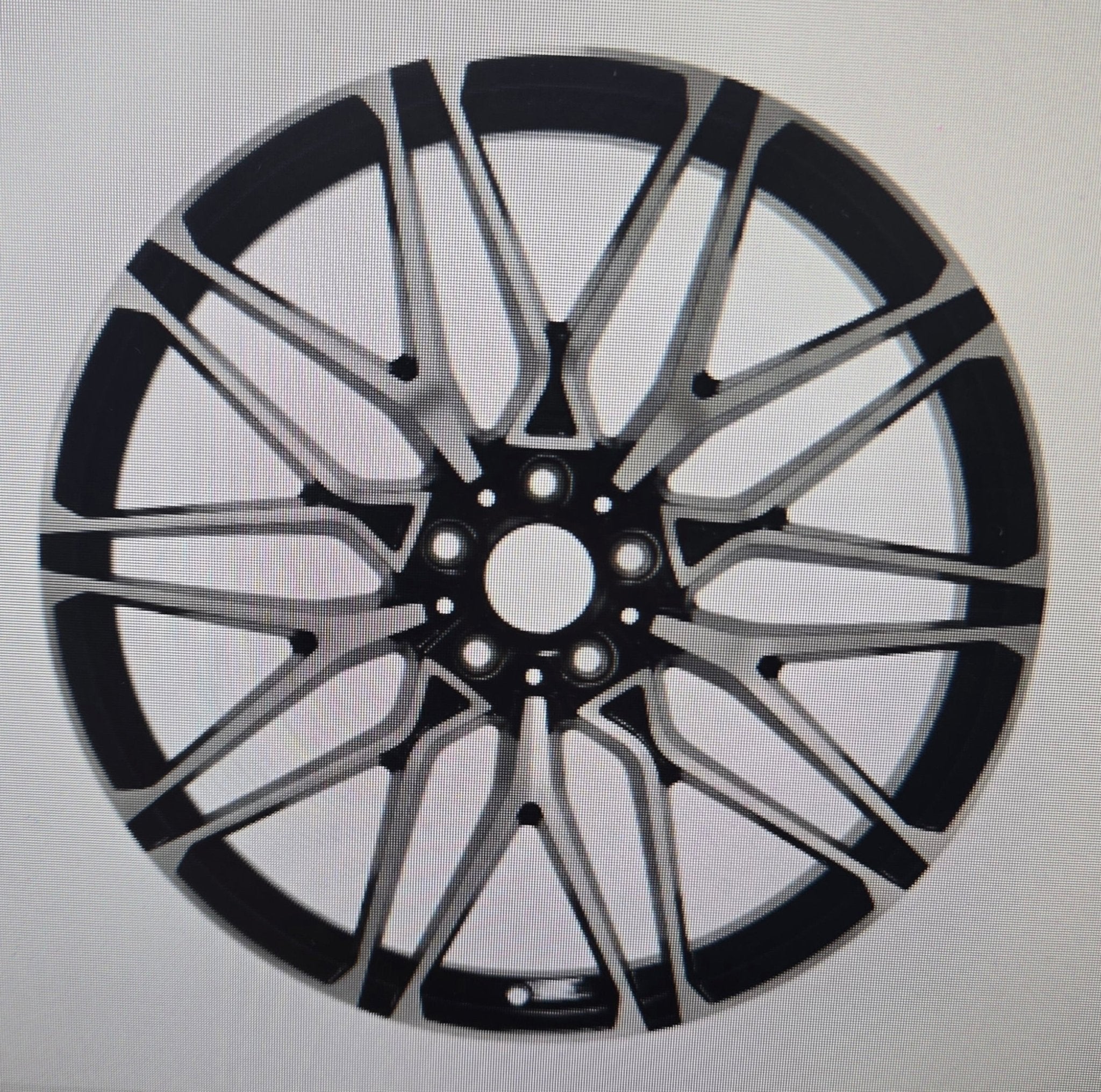 W741 22X9.5 5X112 BLACK MACHINED FACE