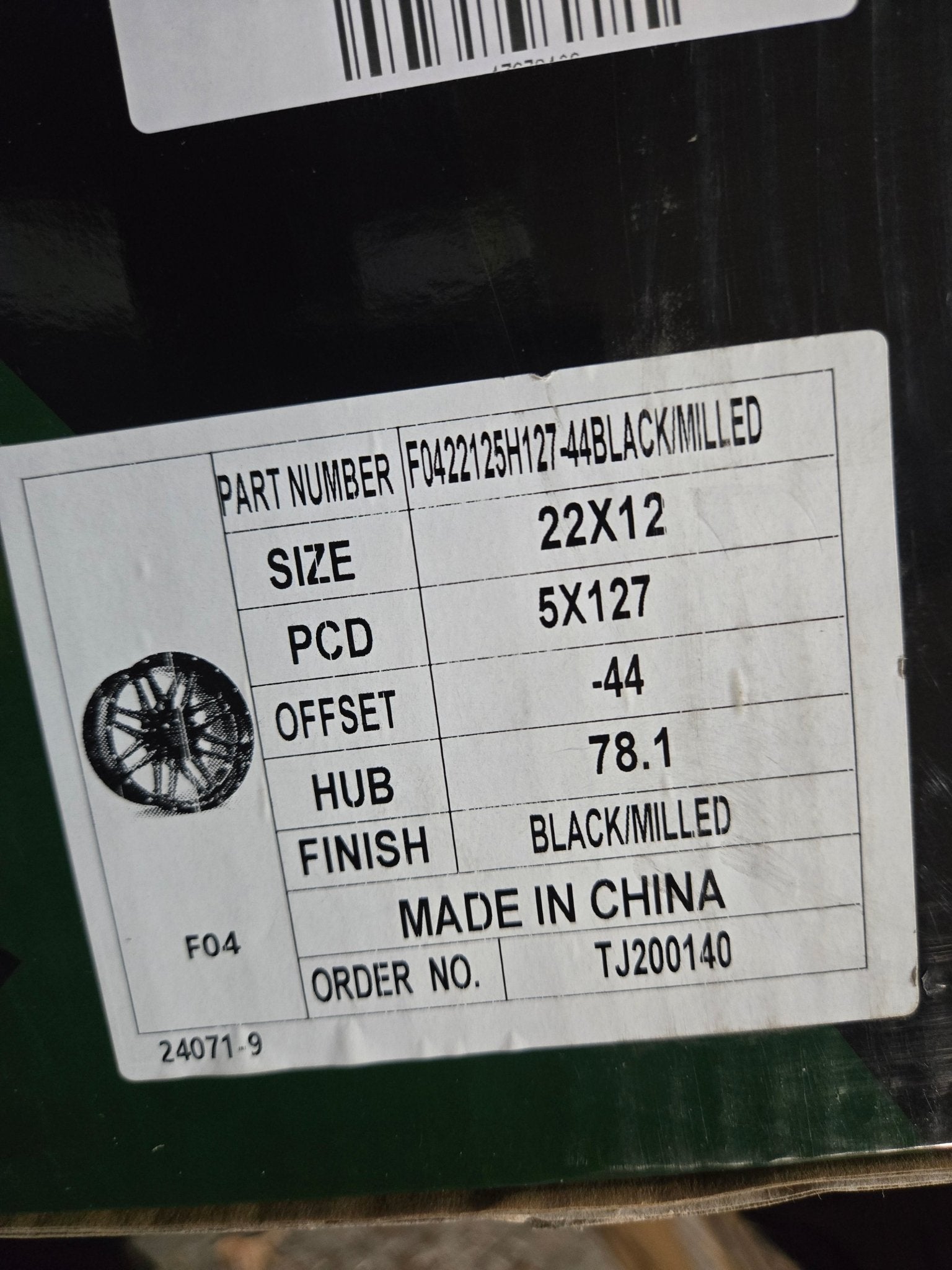 FORCE F-4 22X12 5X127 PIANO BLACK MILLING WINDOW