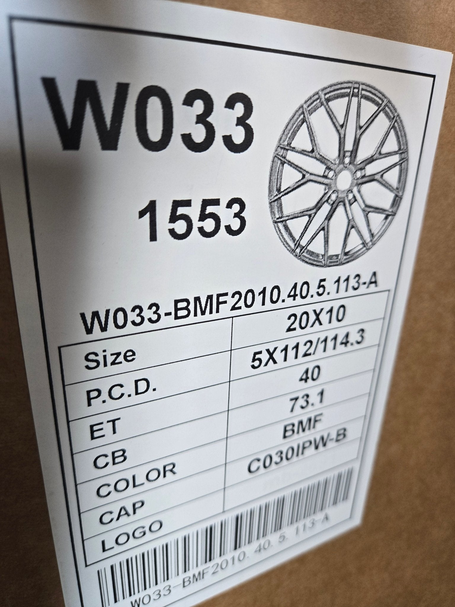 W033 20X10.0 5X112 5X114.3 BLACK MACHINED FACE