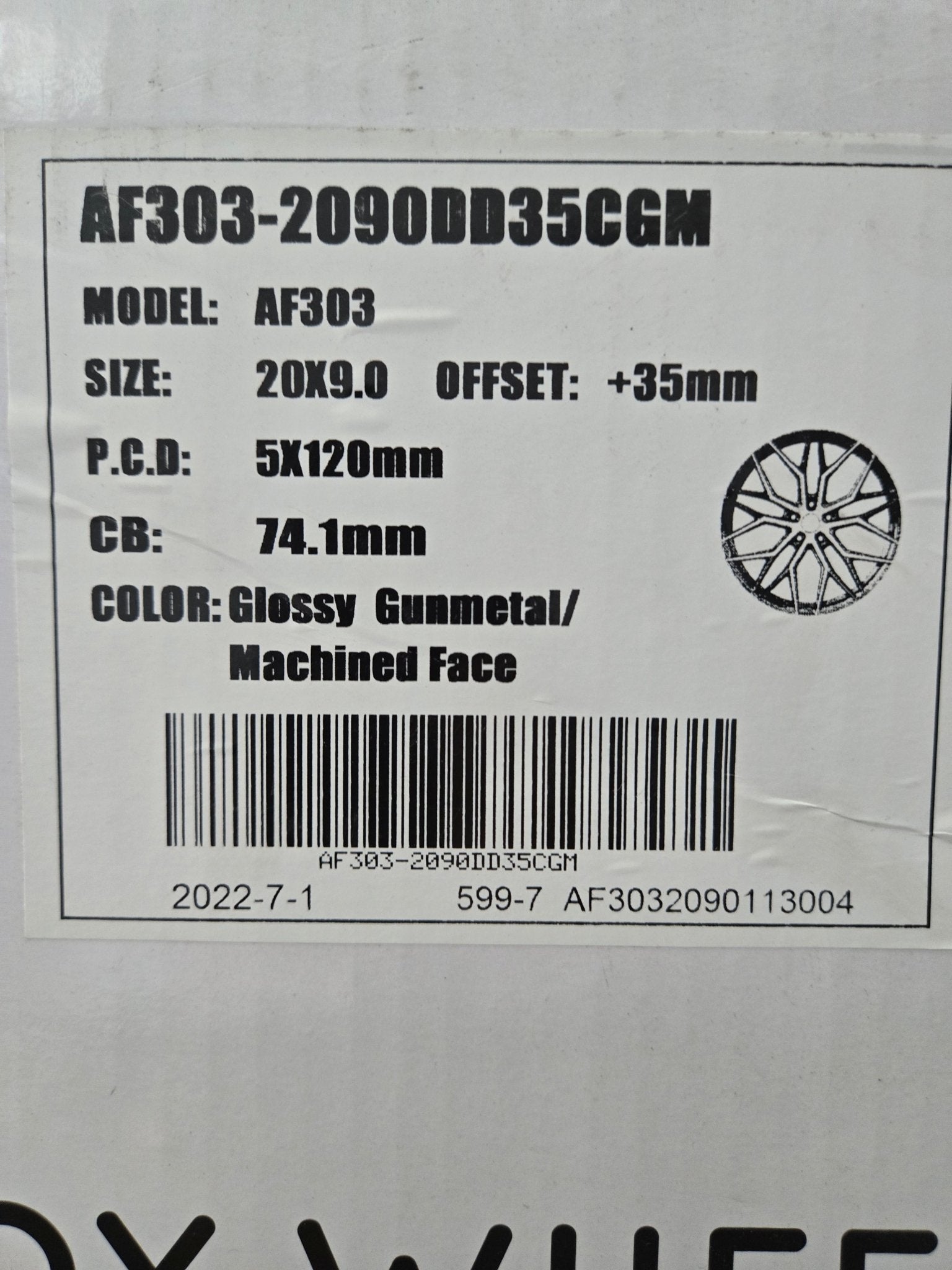 ALFINA AF303 20X9 5X120 GLOSS GUN METAL MACHINED FACE