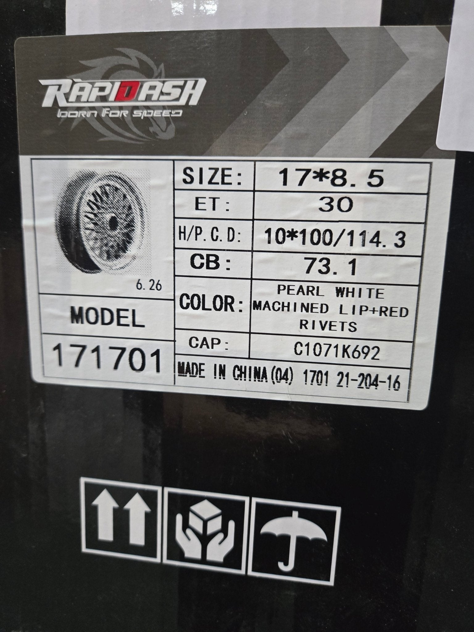 PW-RD10 17X8.5 5X100 5X114.3 PEARL WHITE MACHINED LIP