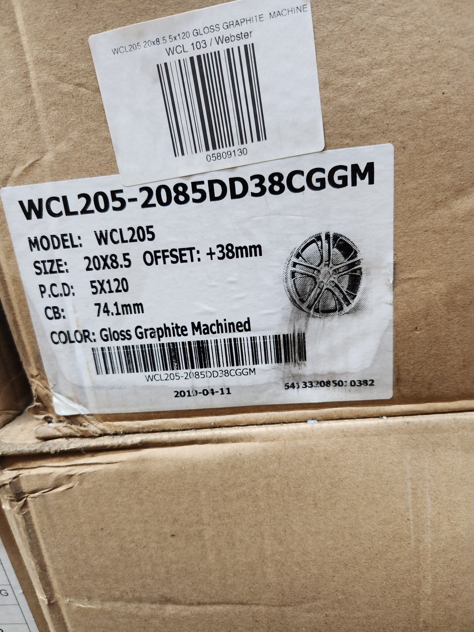 WCL205 WHEELS 20x8.5 5x120 GLOSS GRAPHITE MACHINE